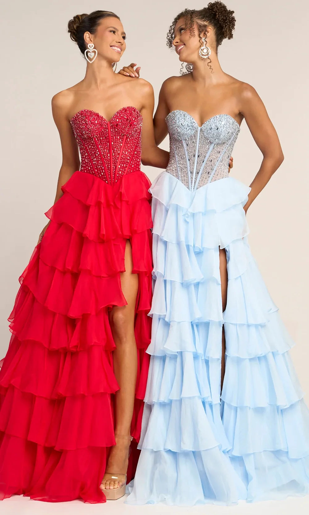 Portia and Scarlett PS26037 - Tiered Ruffle Sweetheart Long Dress Prom Dresses