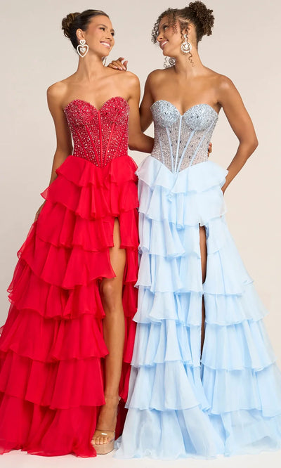 Portia and Scarlett PS26037 - Tiered Ruffle Sweetheart Long Dress Prom Dresses
