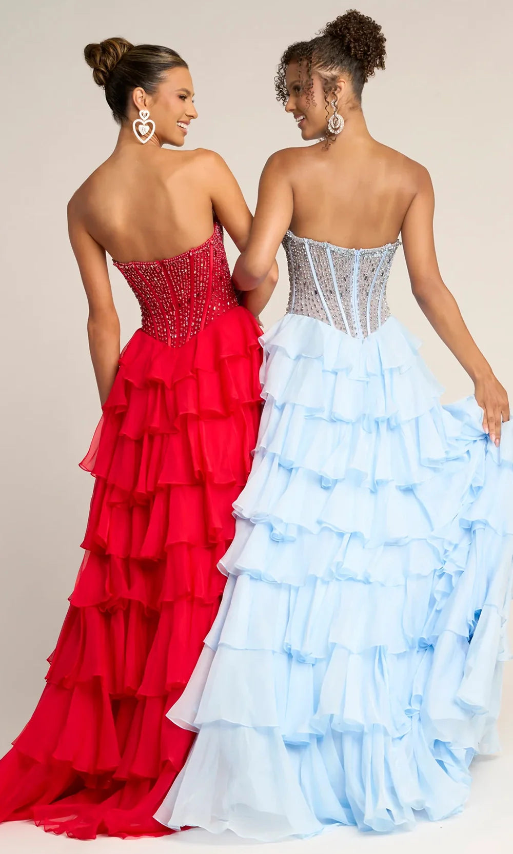 Portia and Scarlett PS26037 - Tiered Ruffle Sweetheart Long Dress Prom Dresses