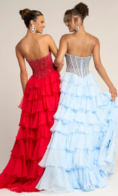 Portia and Scarlett PS26037 - Tiered Ruffle Sweetheart Long Dress Prom Dresses