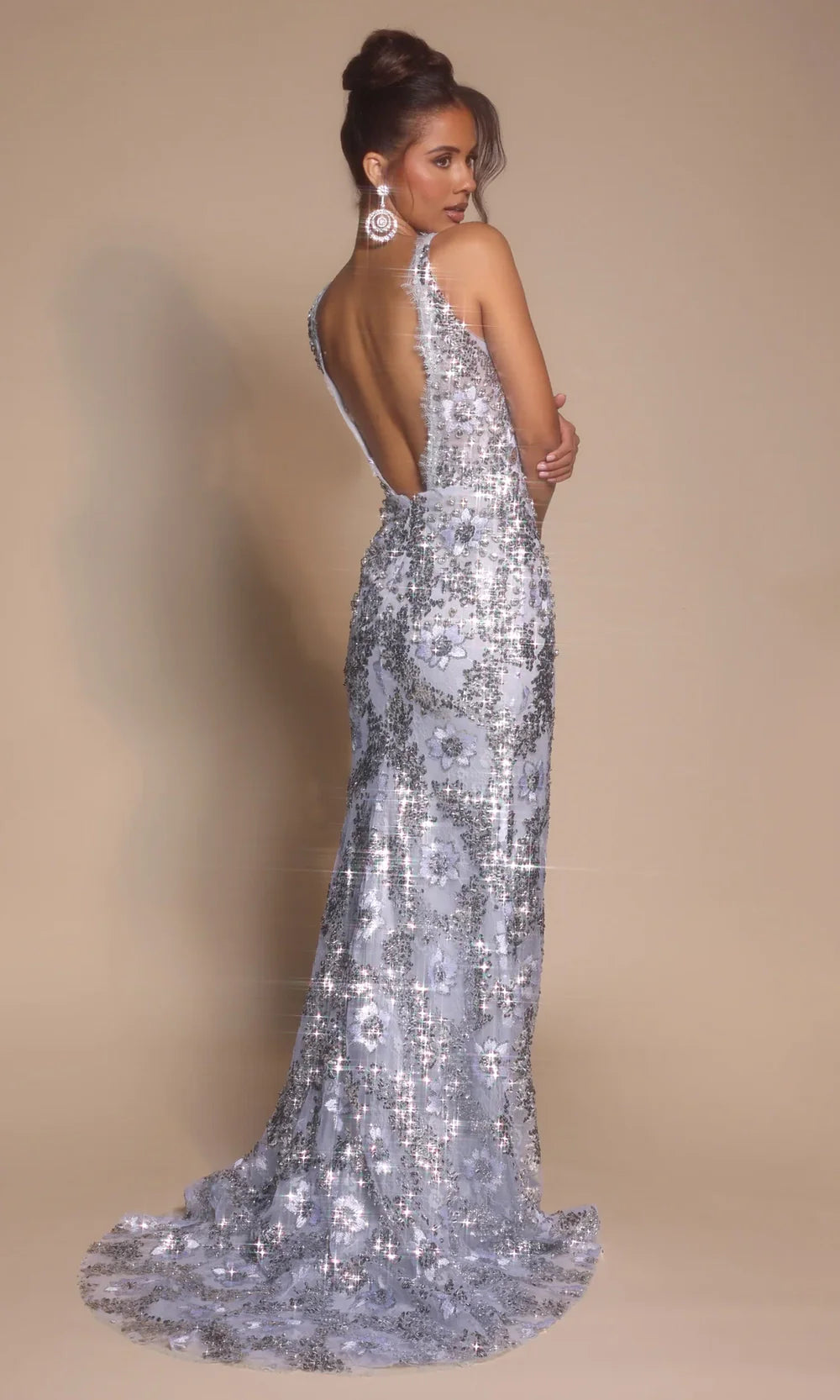Portia and Scarlett PS26043 - Sleeveless Embroidered Floral Gown Prom Dresses