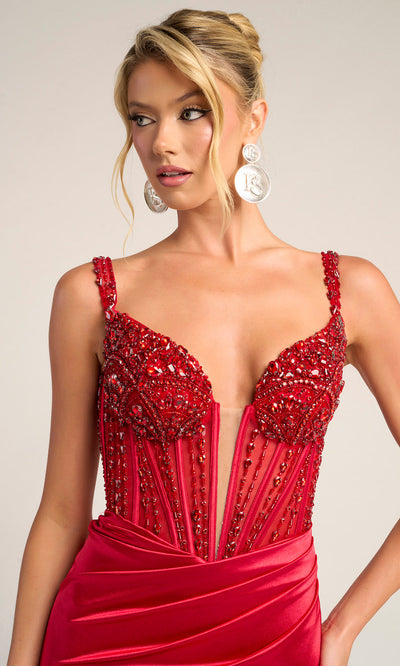 Portia and Scarlett PS26046 - Sleeveless Hand-Beaded Fitted Dress Prom Dresses