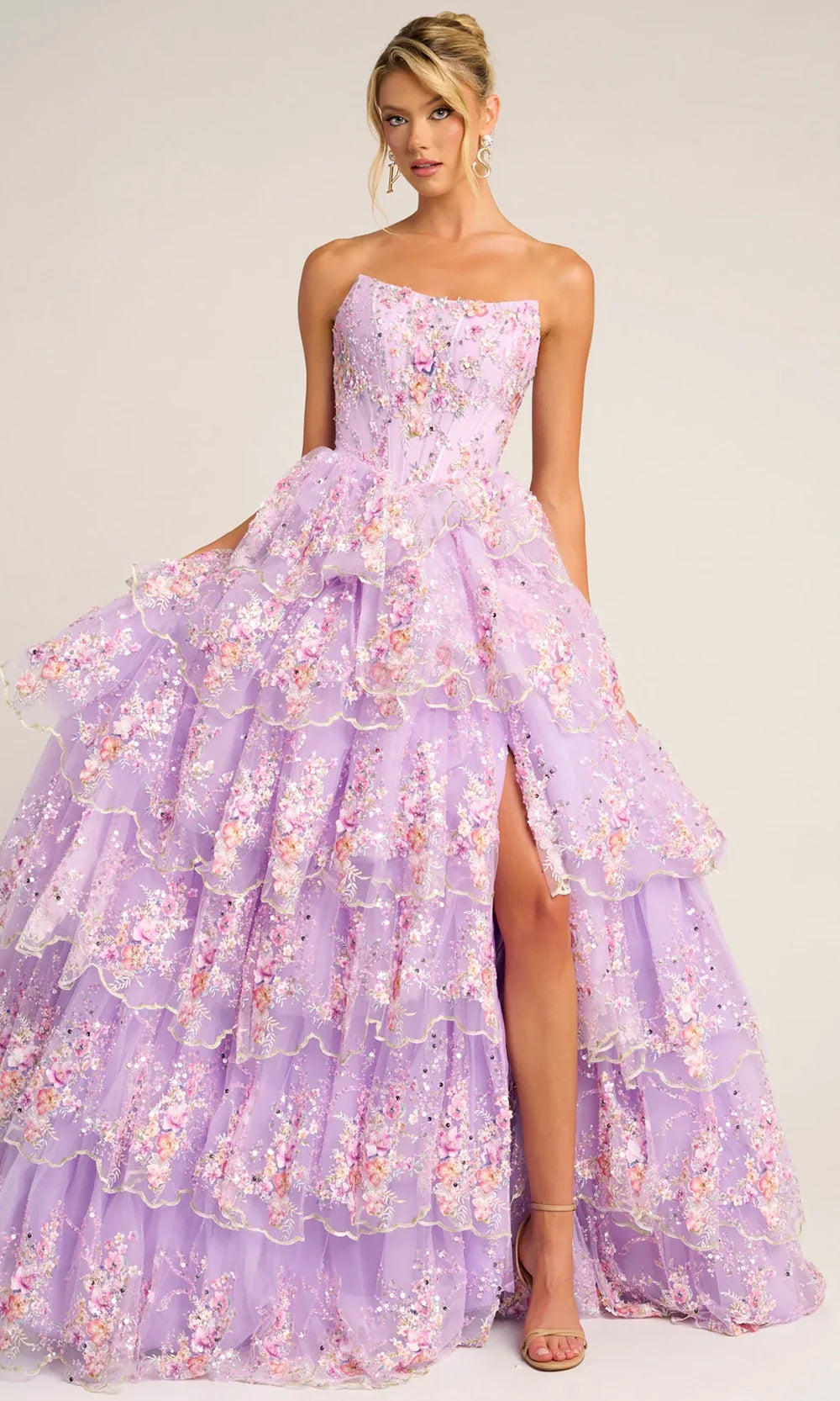 Portia and Scarlett PS26051 - Scallop Detail Strapless Ballgown Prom Dresses