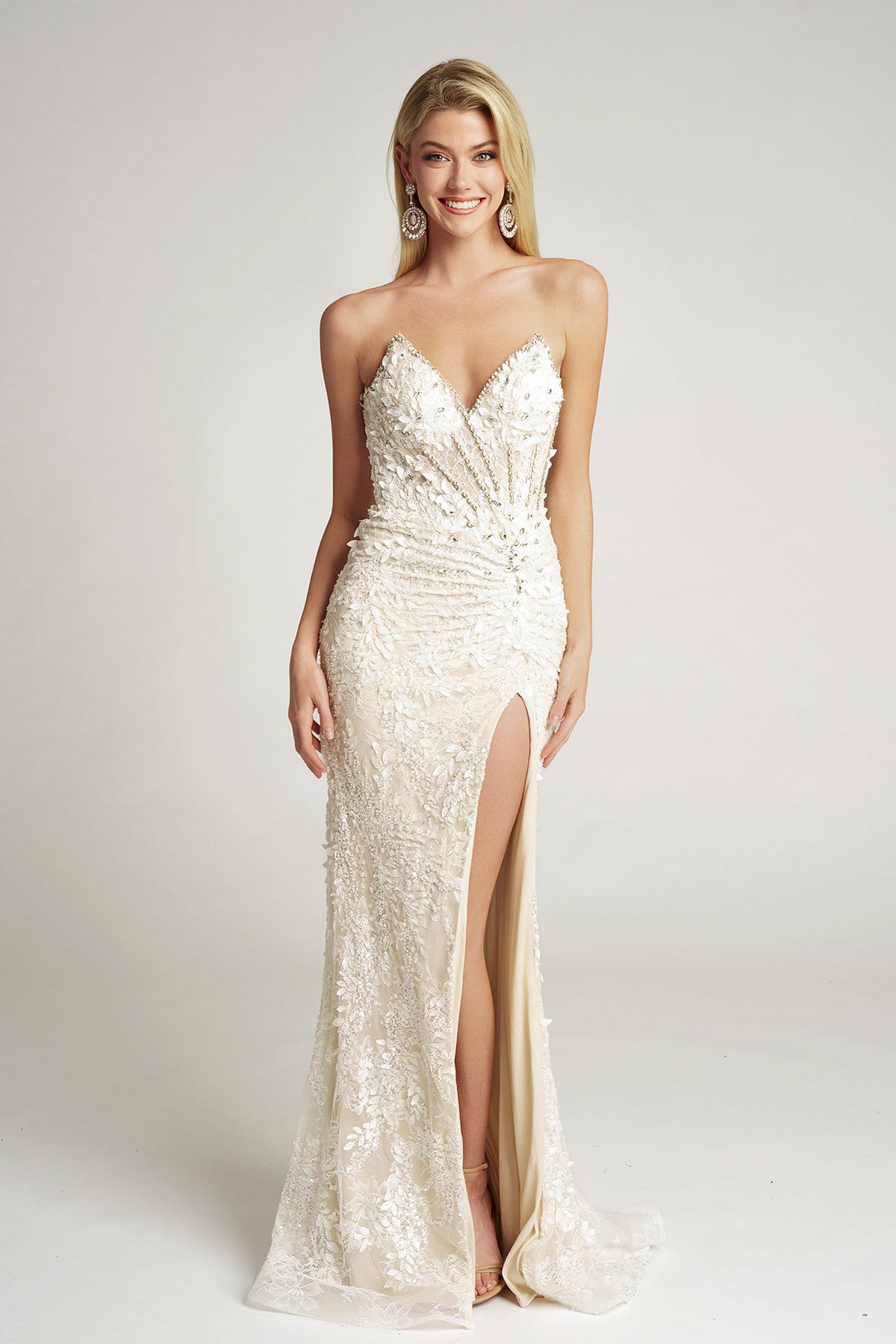 Portia and Scarlett PS26052 - V-Neckline Sheath Dress With 3D Florals