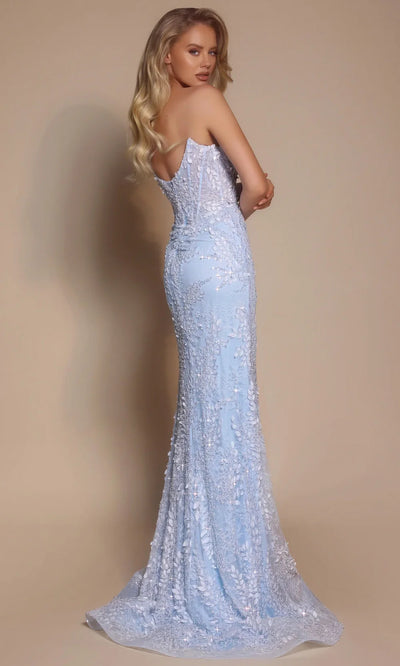 Portia and Scarlett PS26052 - V-Neckline Sheath Dress With 3D Florals Prom Dresses