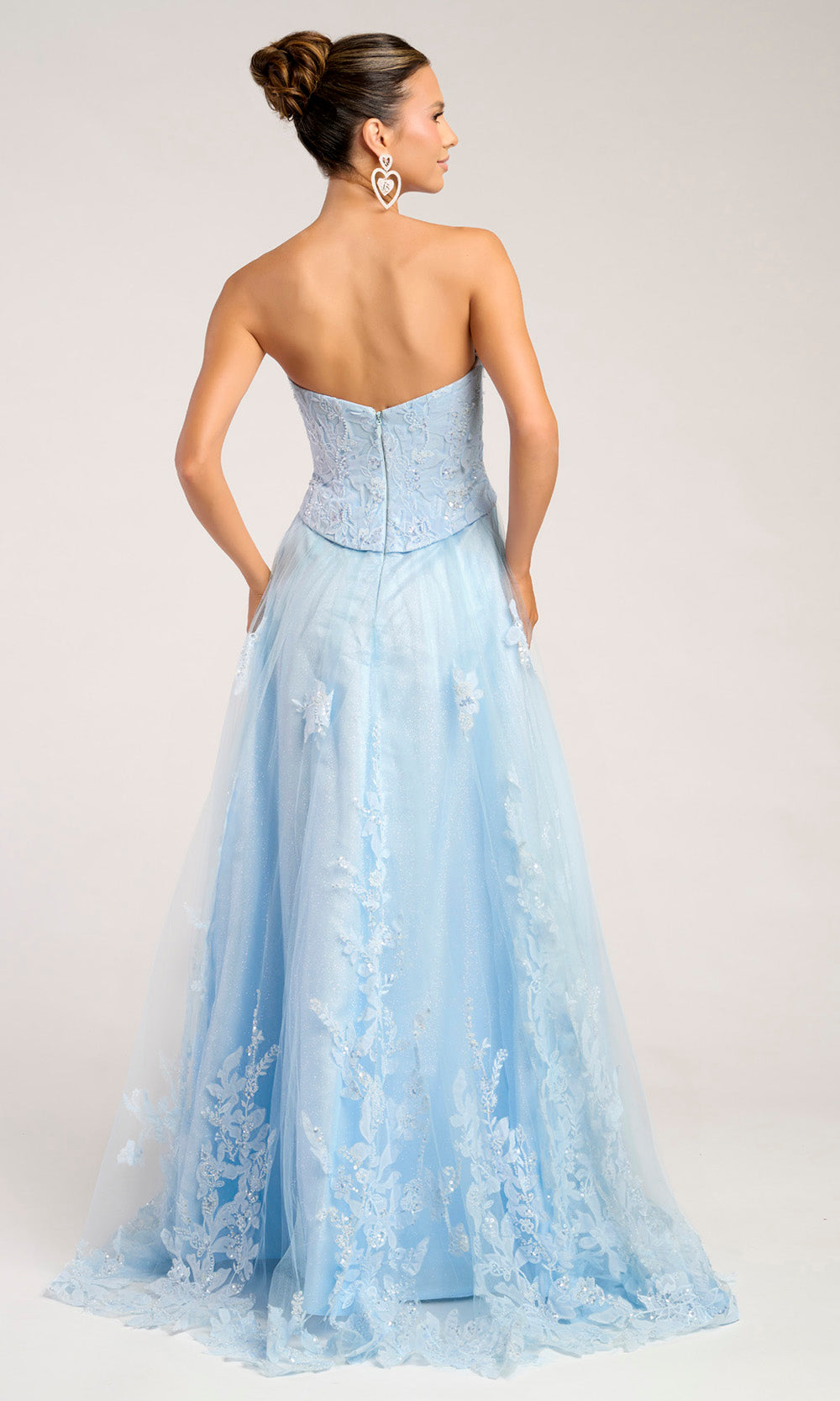 Portia and Scarlett PS26061 - Embroidered Basque Waist Strapless Dress Prom Dresses