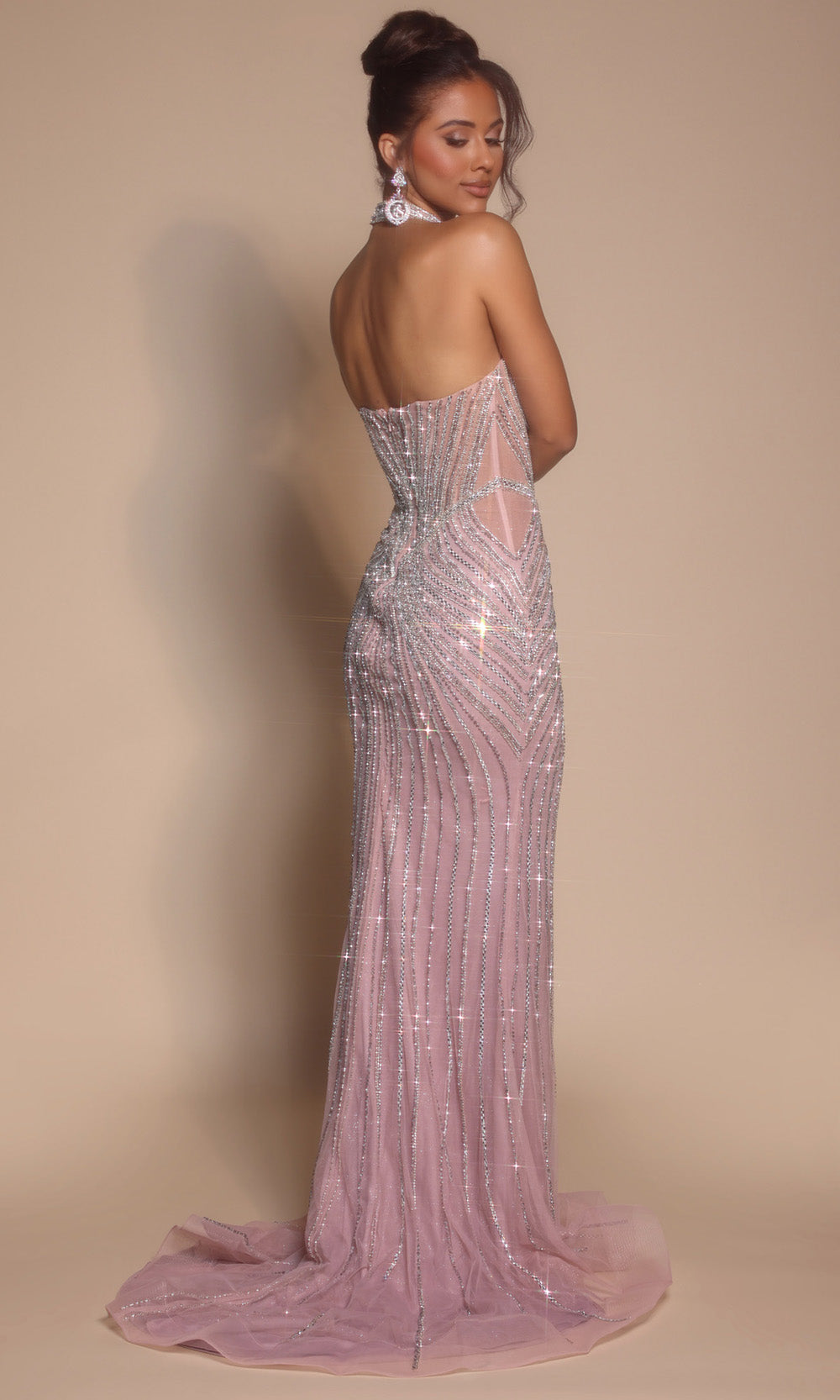 Portia and Scarlett PS26064 - Linear Beaded Sweetheart Basque Gown Pageant Dresses