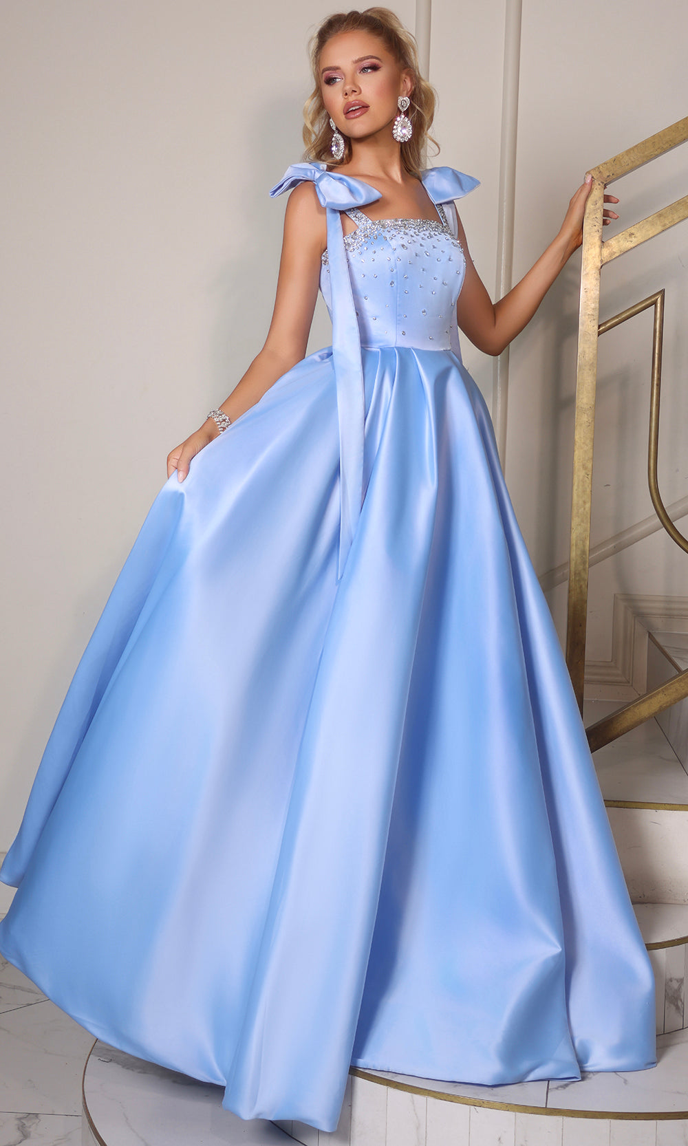 Portia and Scarlett PS26070 - Rhinestone Bodice Pleated Ballgown Ball Gowns
