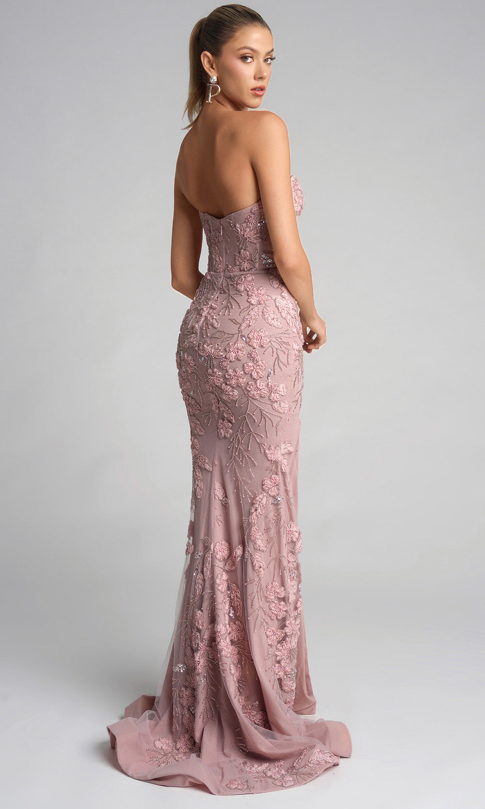 Portia and Scarlett PS26074 - Sweetheart Floral Accent Fitted Gown Prom Dresses