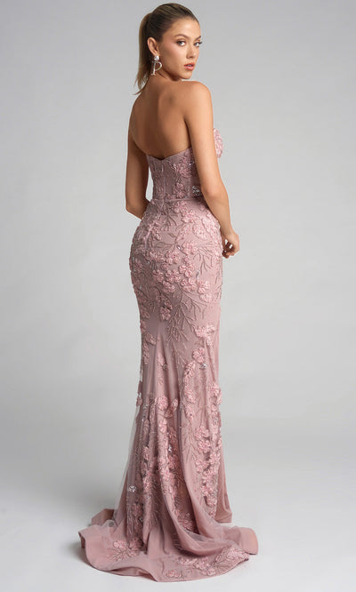 Portia and Scarlett PS26074 - Sweetheart Floral Accent Fitted Gown Prom Dresses