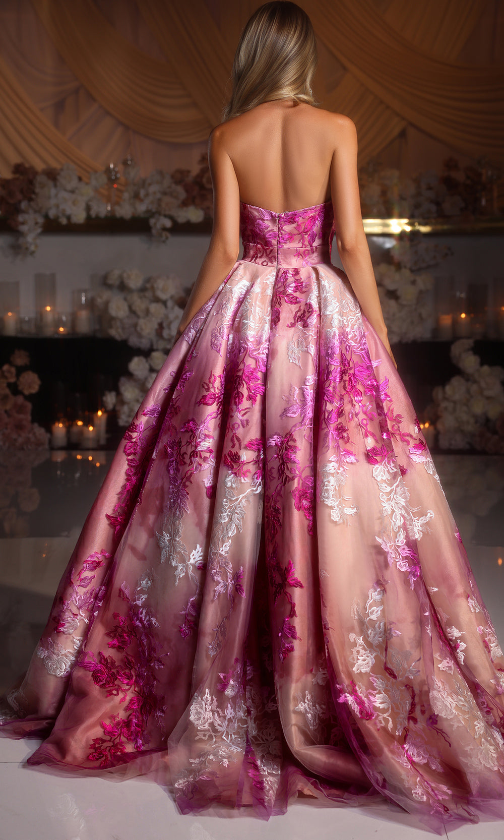 Portia and Scarlett PS26075 - Embroidered Slit Evening Gown Formal Gowns