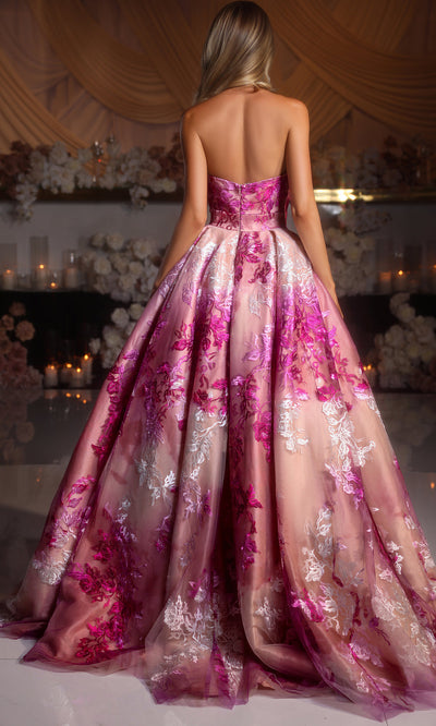 Portia and Scarlett PS26075 - Embroidered Slit Evening Gown Formal Gowns