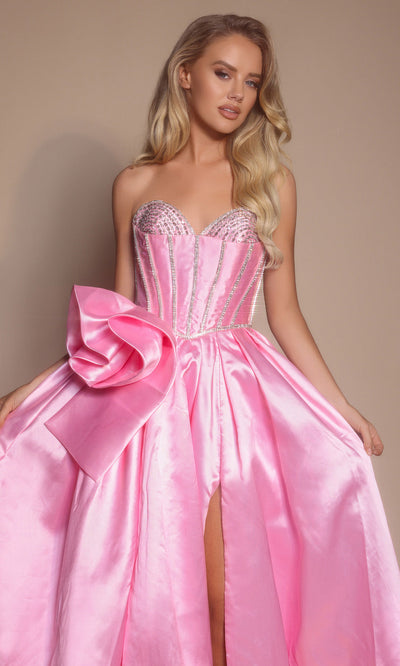 Portia and Scarlett PS26079 - Beaded Corset Ballgown With Floral Accent Ball Gowns