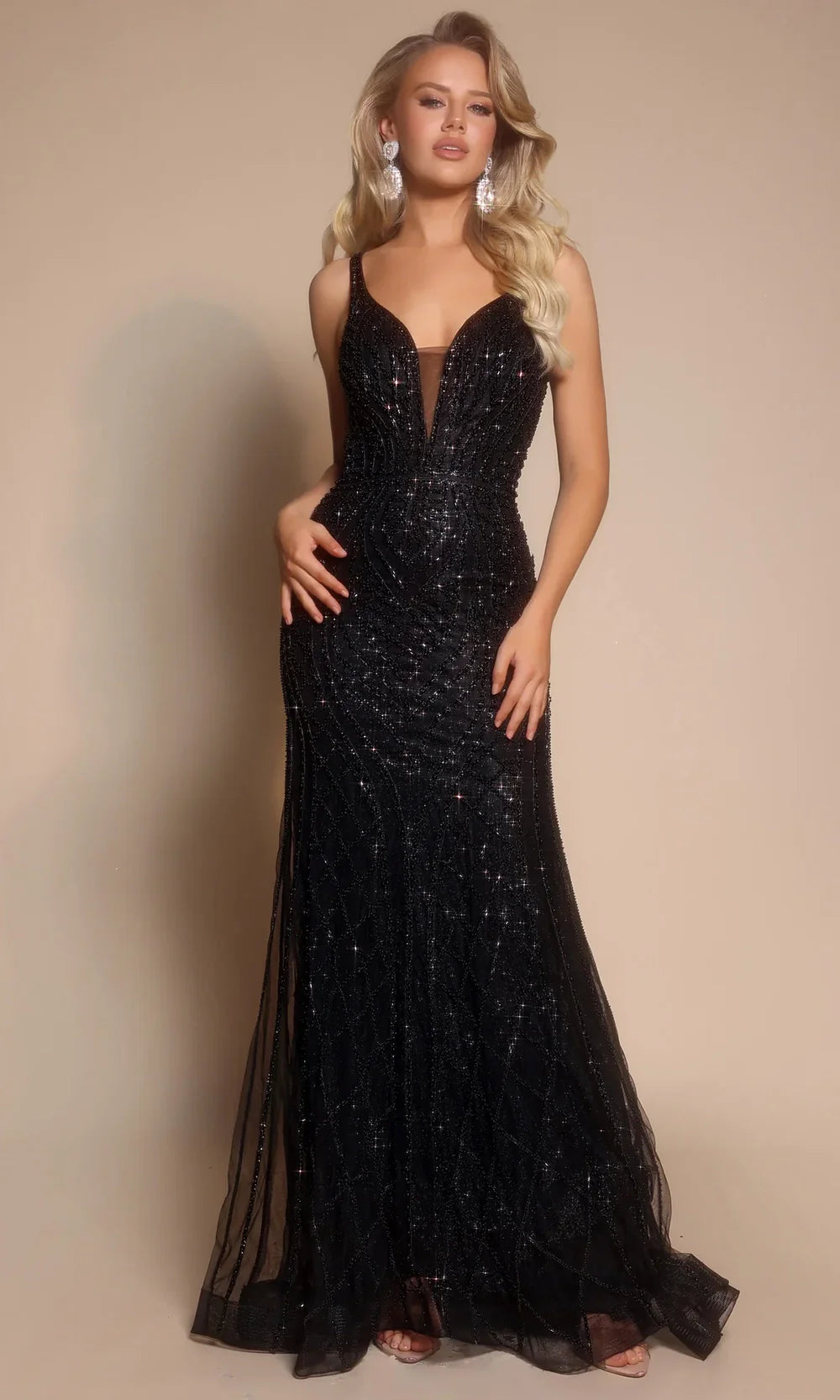 Portia and Scarlett PS26089 - Fitted Bodice Sleeveless Long Gown Prom Dresses