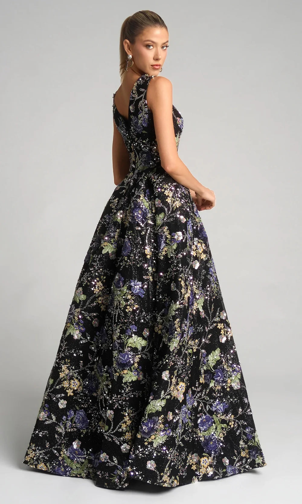 Portia and Scarlett PS26091 - Wide Strap Floral Prom Gown Prom Dresses