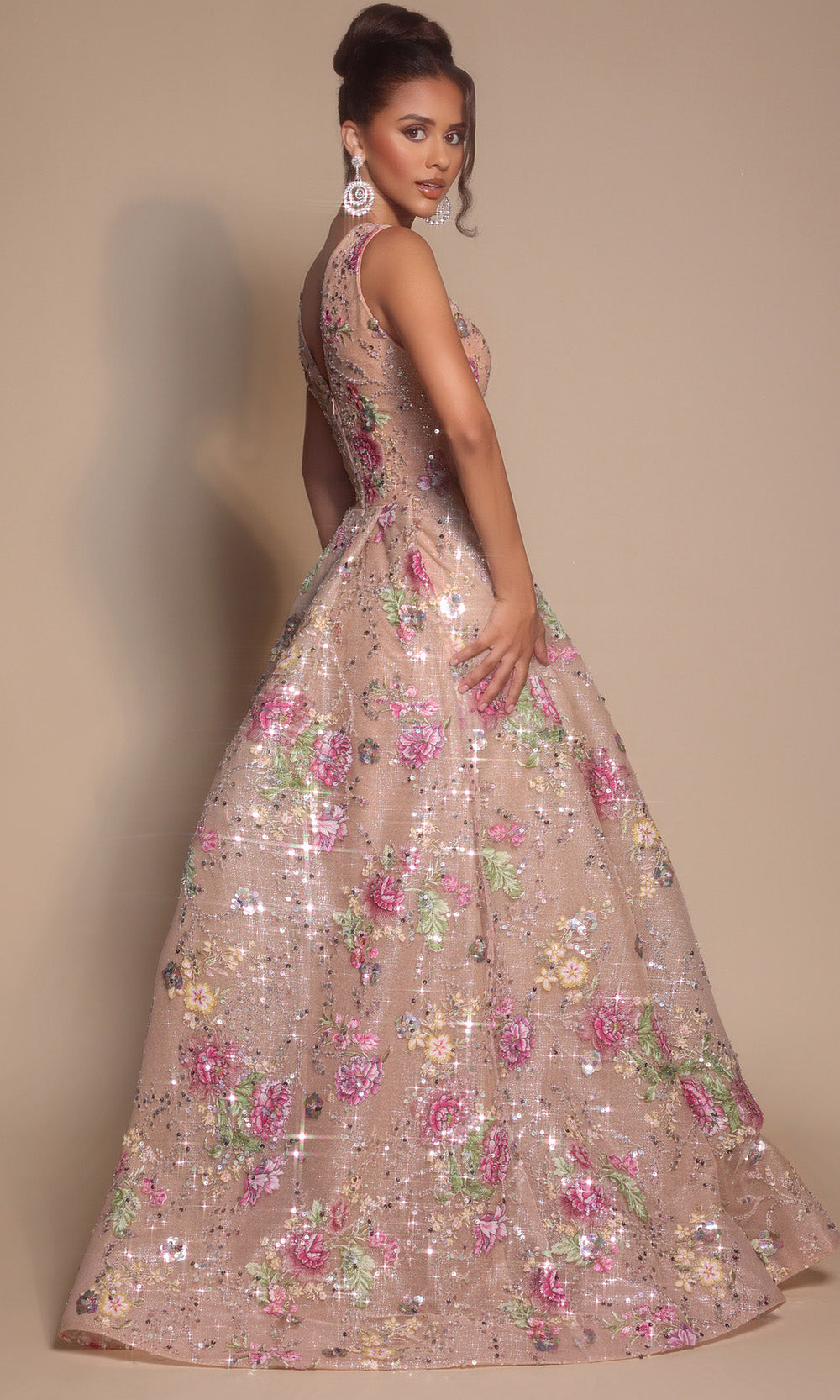 Portia and Scarlett PS26091 - Wide Strap Floral Prom Gown Prom Dresses