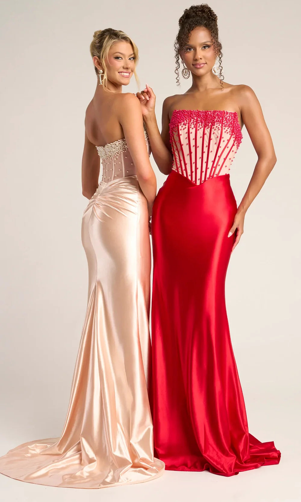 Portia and Scarlett PS26094 - Beaded Sheer Bodice Fitted Dress Prom Dresses