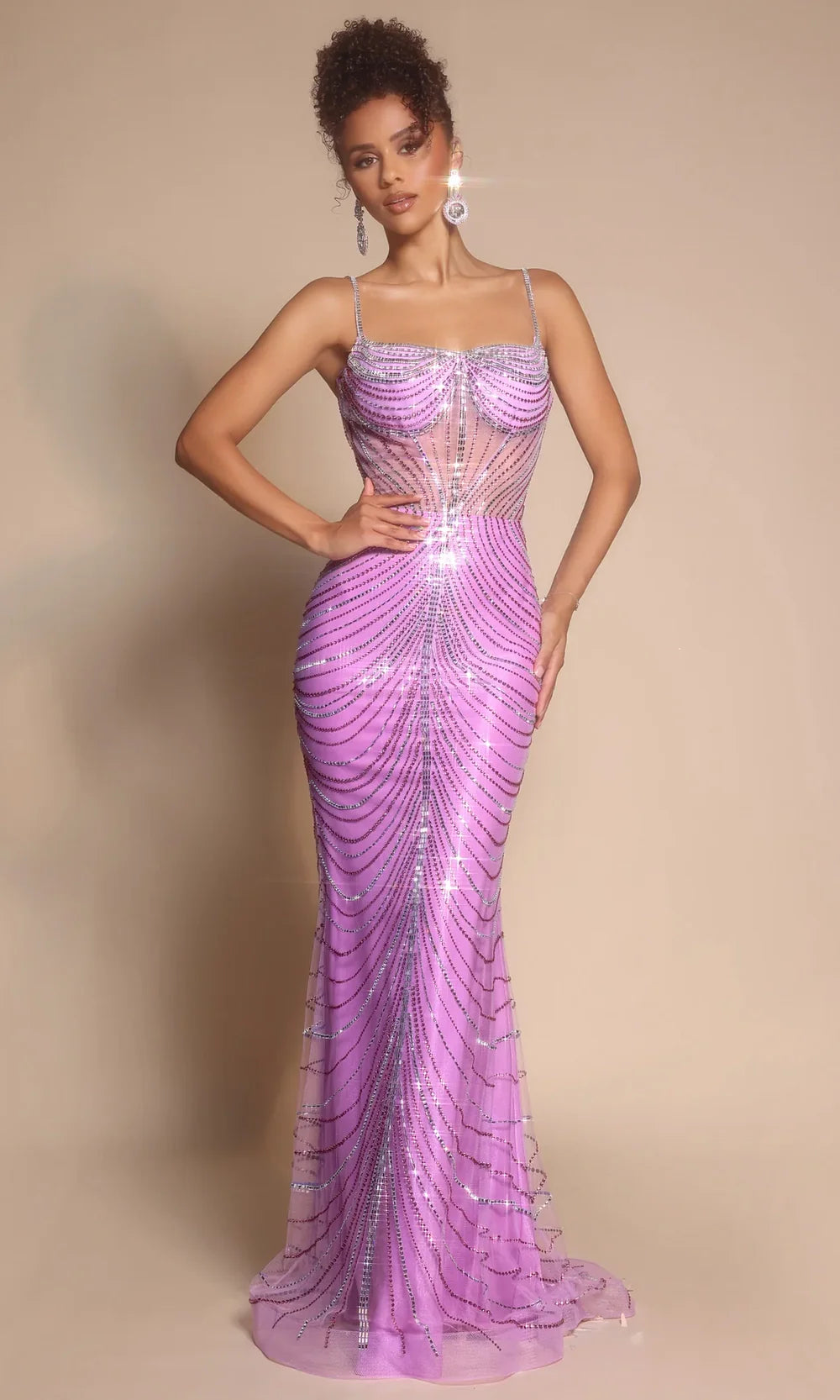 Portia and Scarlett PS26095 - Scoop Illusion Sparkle Prom Gown Prom Dresses