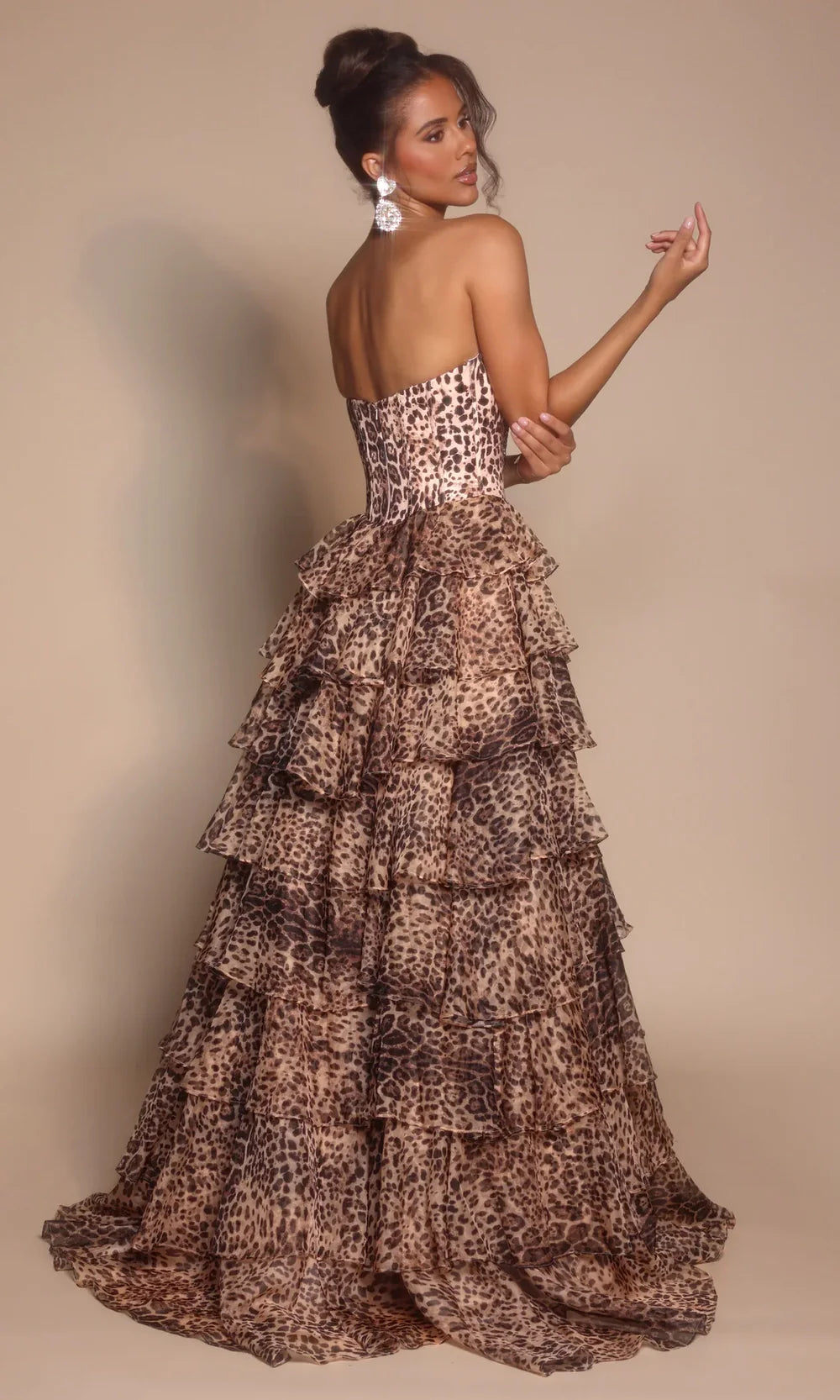 Portia and Scarlett PS26098 - Beaded Trim Sweetheart Printed Dress Prom Dresses