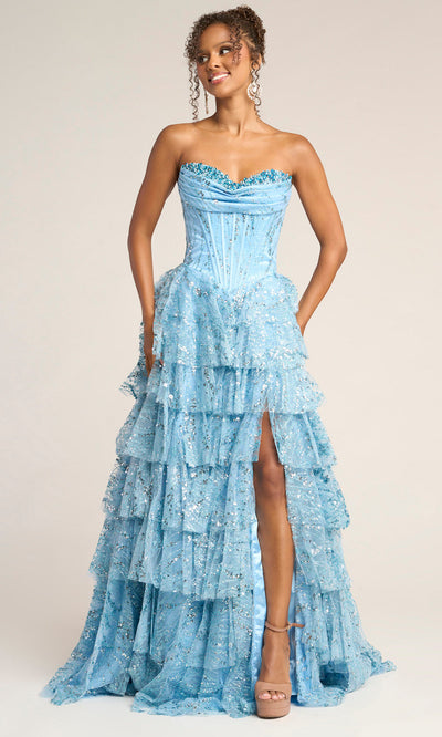 Portia and Scarlett PS26099 - Embellished Tiered Ruffle Ballgown Prom Dresses