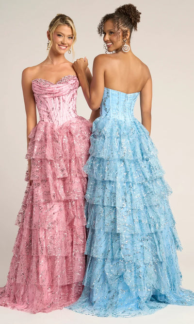 Portia and Scarlett PS26099 - Embellished Tiered Ruffle Ballgown Prom Dresses