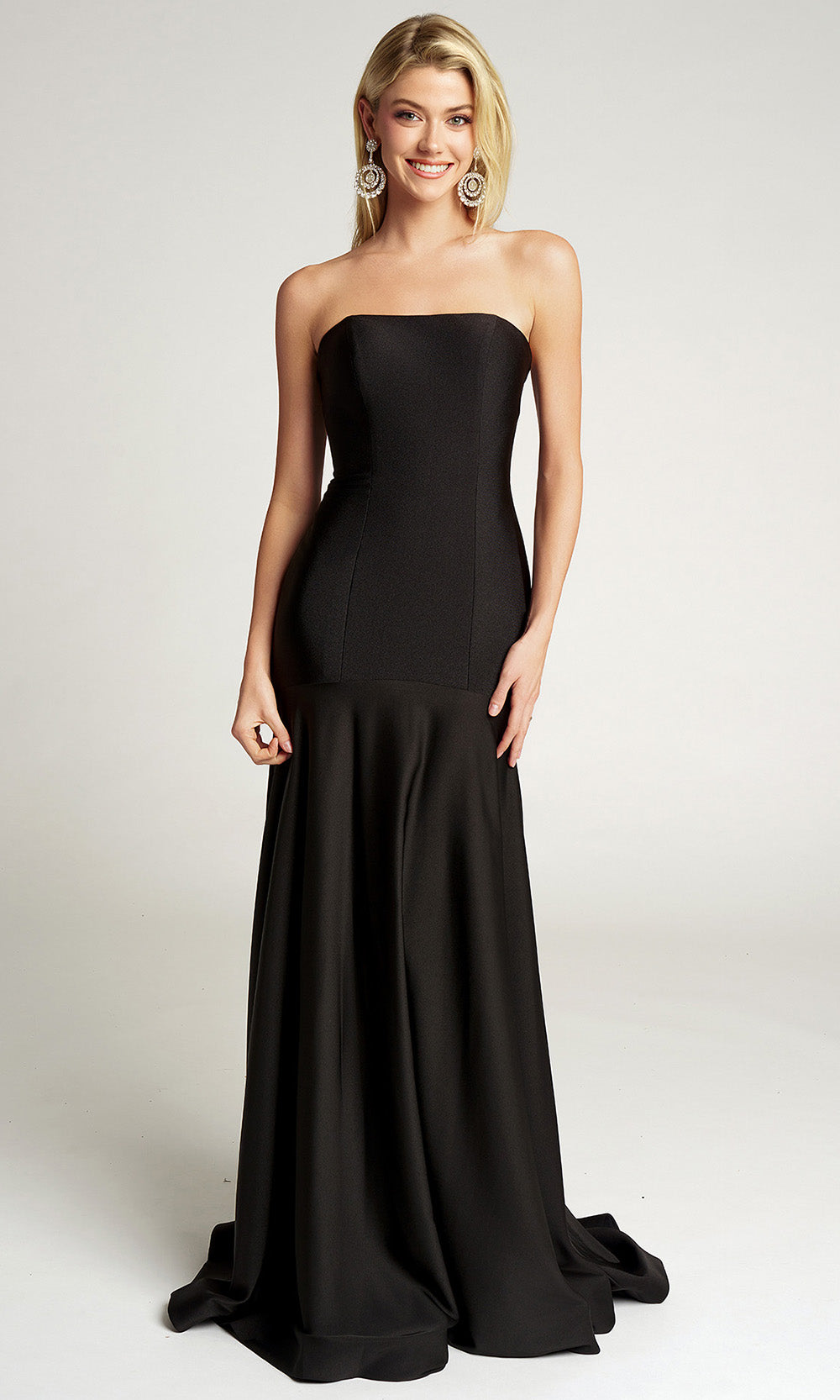 Portia and Scarlett PS26101 - Drop Waist Mermaid Prom Gown Prom Dresses in Black