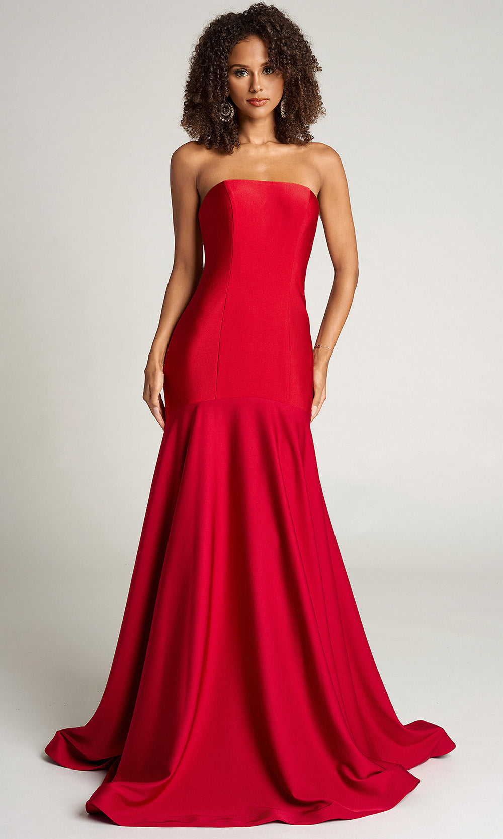 Portia and Scarlett PS26101 - Drop Waist Mermaid Prom Gown Prom Dresses in Red