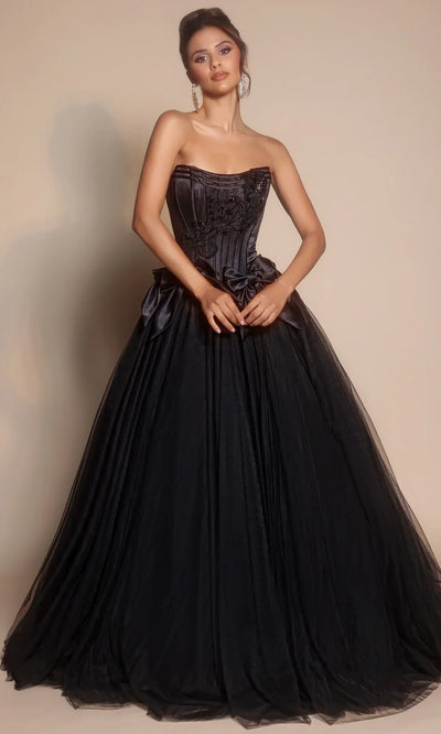 Portia and Scarlett PS26102 - Bow Accent Layered Ballgown Ball Gowns