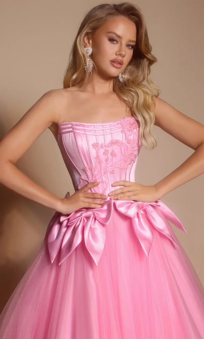 Portia and Scarlett PS26102 - Bow Accent Layered Ballgown Ball Gowns