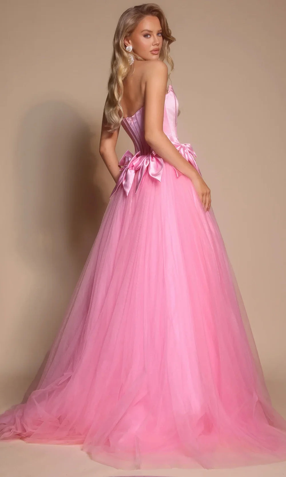 Portia and Scarlett PS26102 - Bow Accent Layered Ballgown Ball Gowns