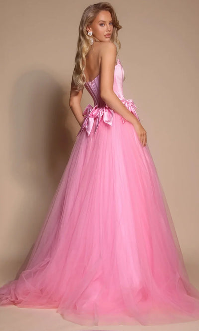 Portia and Scarlett PS26102 - Bow Accent Layered Ballgown Ball Gowns