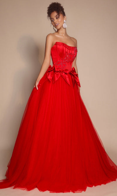 Portia and Scarlett PS26102 - Bow Accent Layered Ballgown Ball Gowns