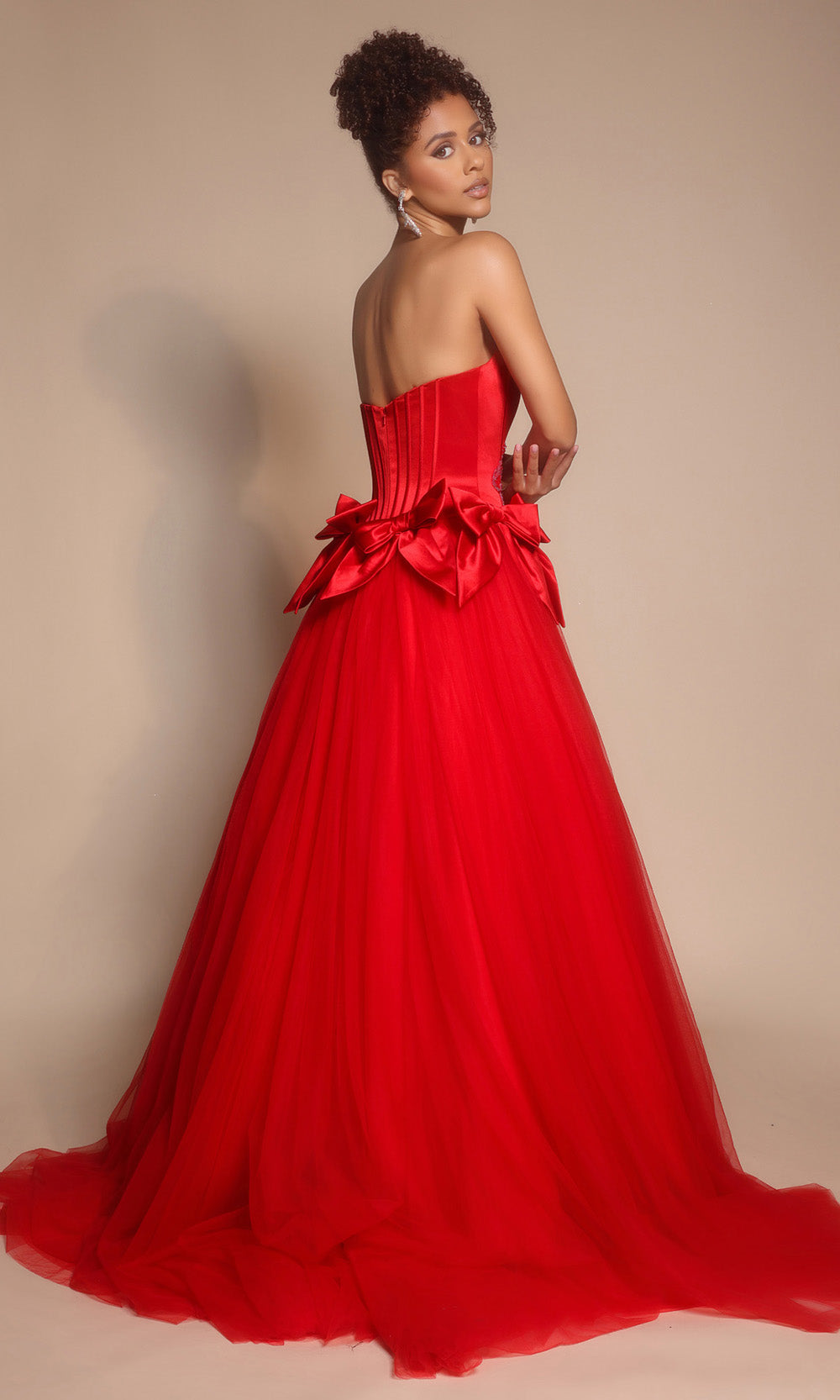 Portia and Scarlett PS26102 - Bow Accent Layered Ballgown Ball Gowns