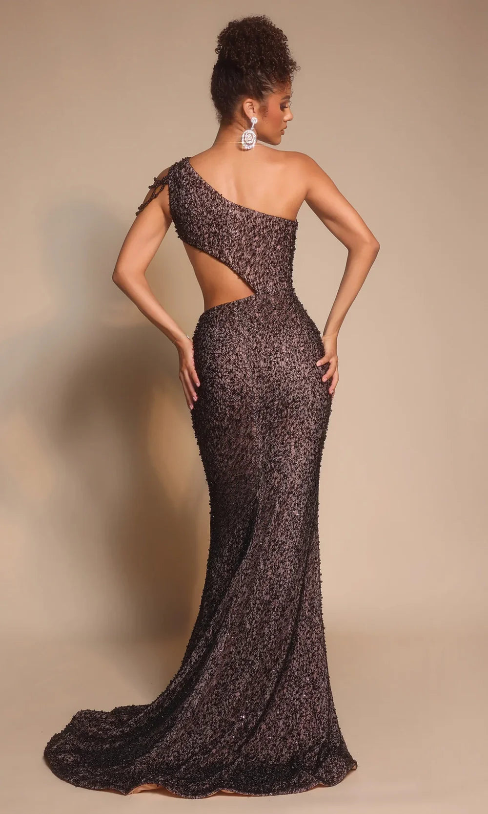 Portia and Scarlett PS26115 - Beaded Lace Asymmetrical Prom Dress Formal Gowns