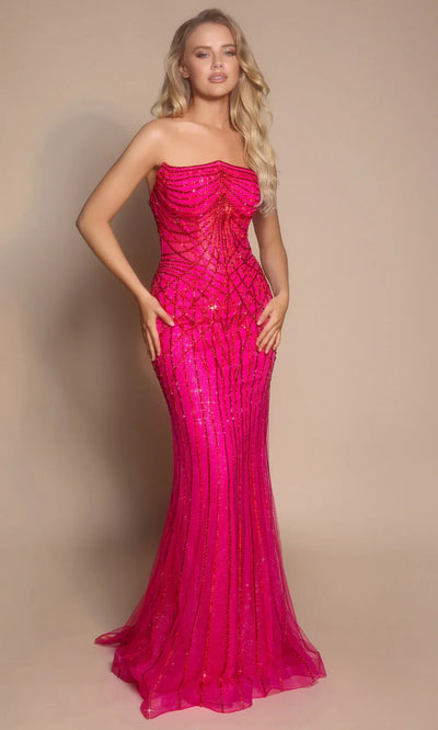 Portia and Scarlett PS26130 - Illusion Corset Fitted Sparkle Gown Prom Dresses