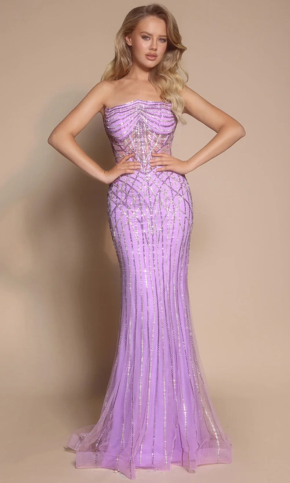 Portia and Scarlett PS26130 - Illusion Corset Fitted Sparkle Gown Prom Dresses