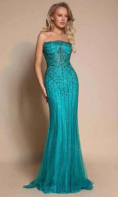 Portia and Scarlett PS26130 - Illusion Corset Fitted Sparkle Gown Prom Dresses