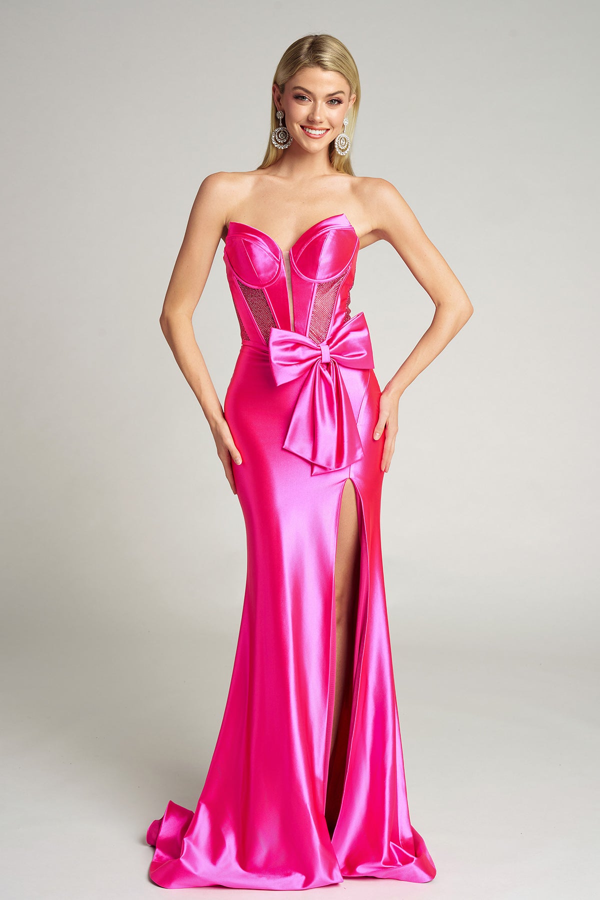 Portia and Scarlett PS26136 - Plunging Sweetheart Corset Detail Gown
