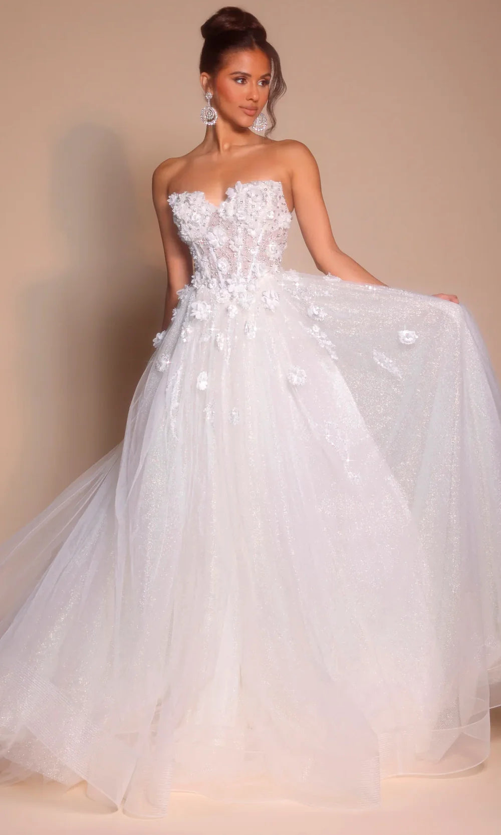 Portia and Scarlett PS26137 - Sweetheart Basque Gown with Florals Wedding Dresses