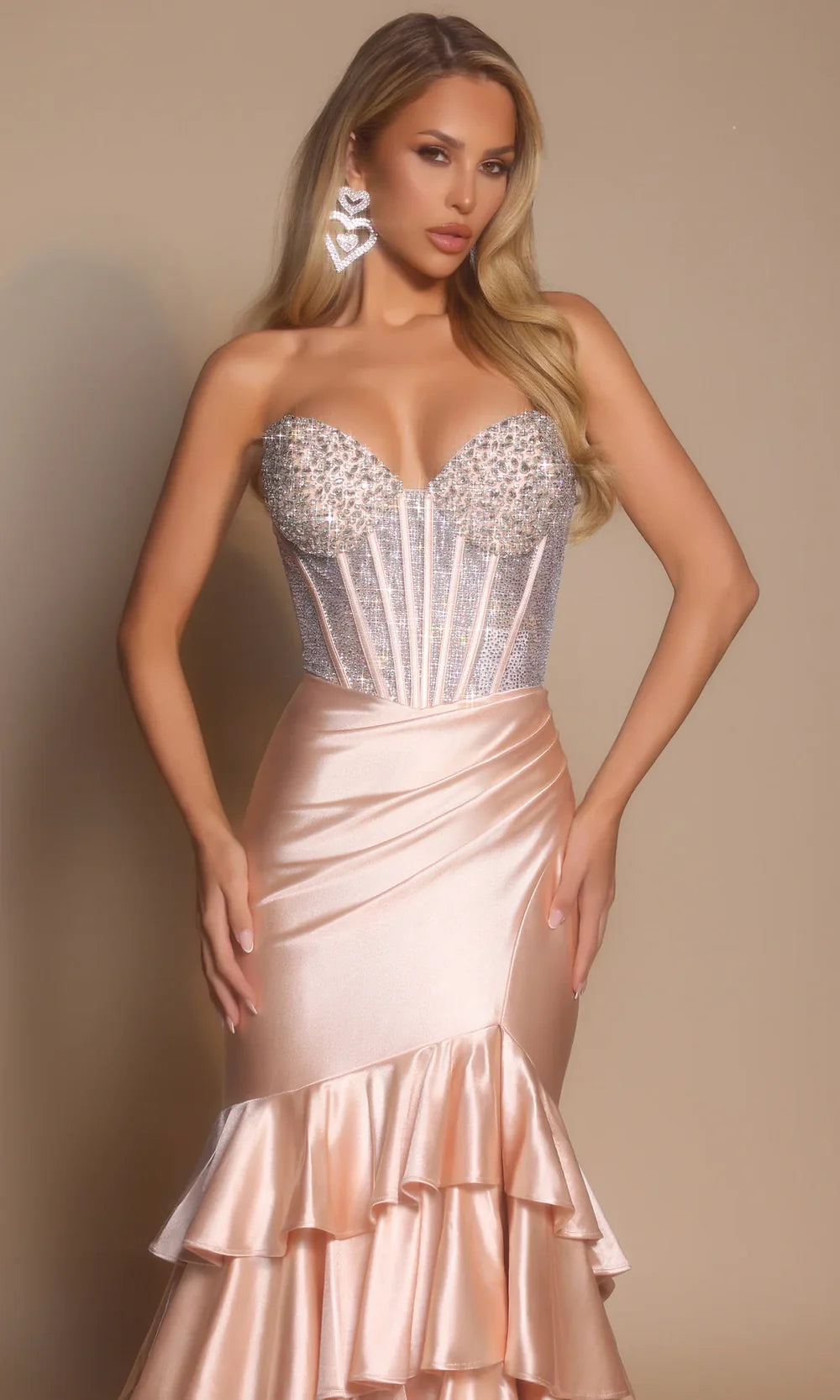 Portia and Scarlett PS26141 - Tiered Ruffle Sweetheart Prom Gown Prom Dresses