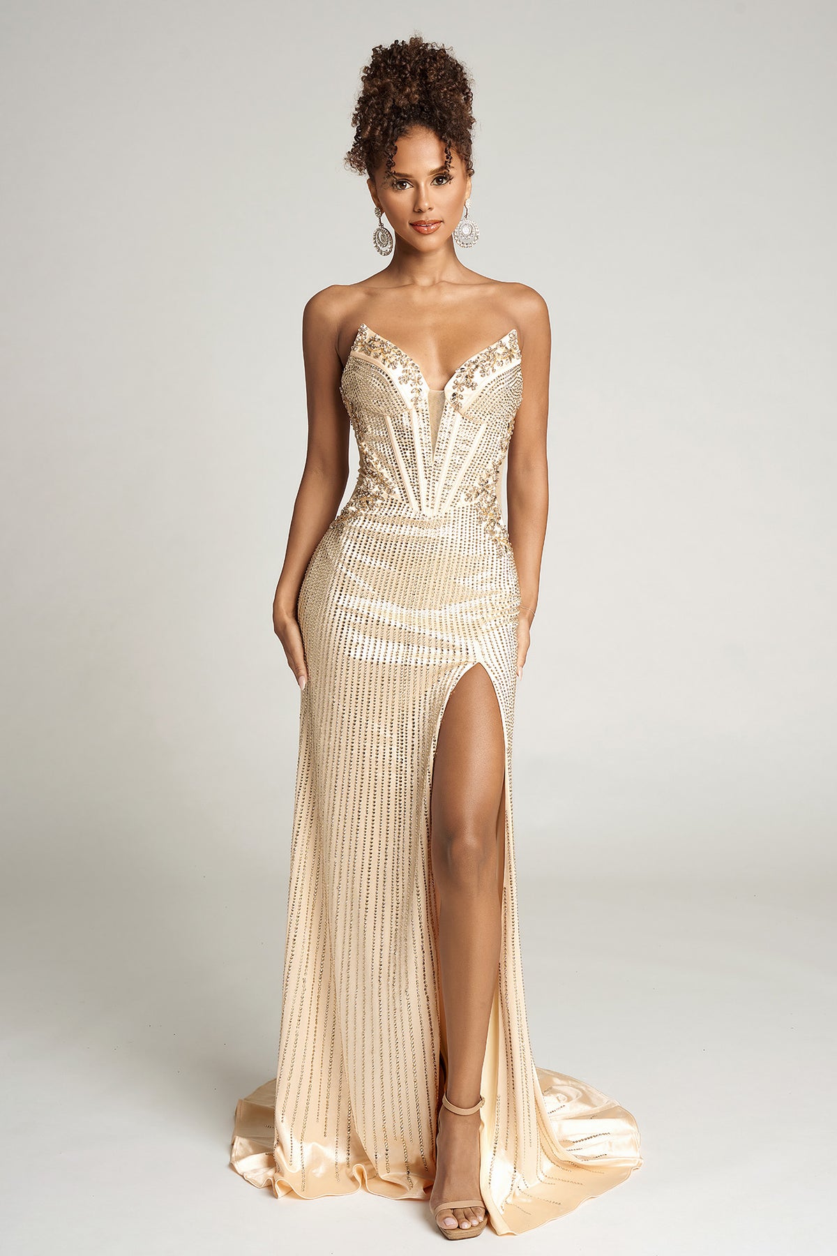 Portia and Scarlett PS26147 - Strapless Beaded Embellished Prom Gown