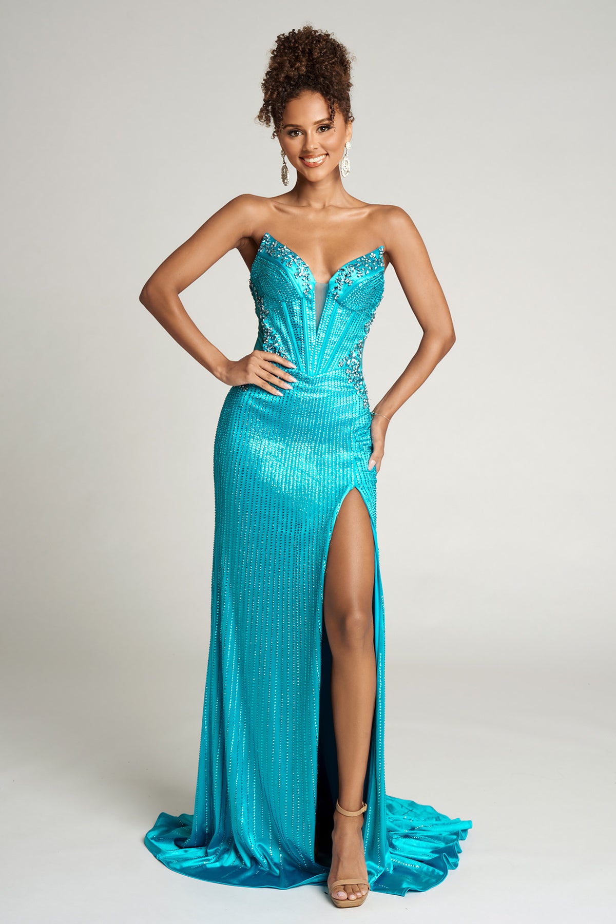 Portia and Scarlett PS26147 - Strapless Beaded Embellished Prom Gown