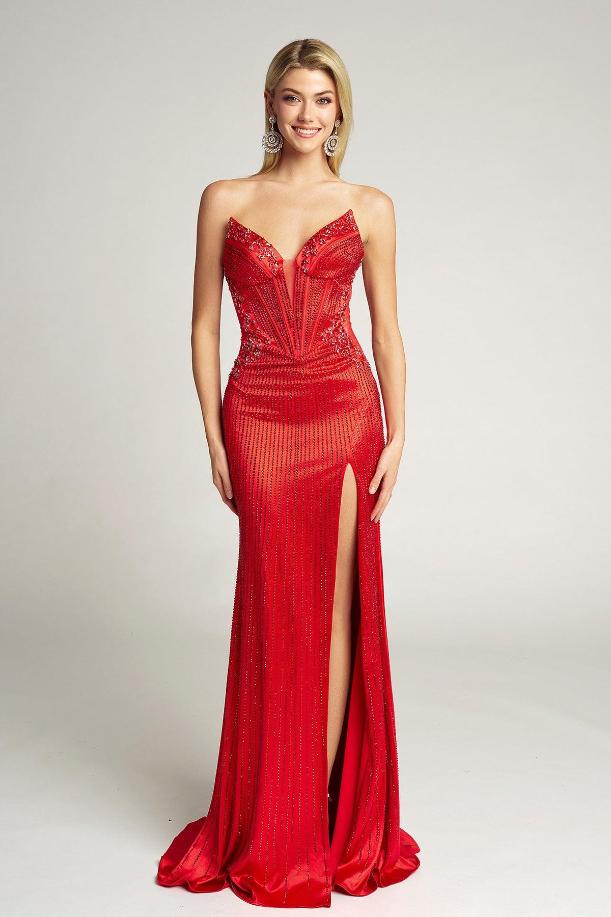 Portia and Scarlett PS26147 - Strapless Beaded Embellished Prom Gown