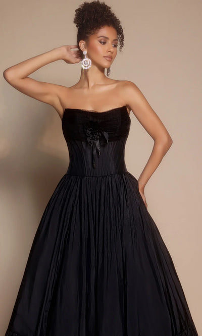 Portia and Scarlett PS26148 - Bow Accent Strapless Tiered Gown Ball Gowns