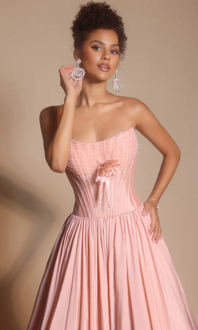 Portia and Scarlett PS26148 - Bow Accent Strapless Tiered Gown Ball Gowns