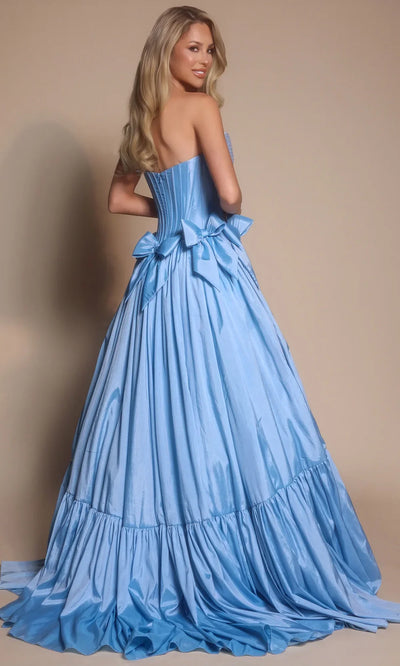 Portia and Scarlett PS26148 - Bow Accent Strapless Tiered Gown Ball Gowns