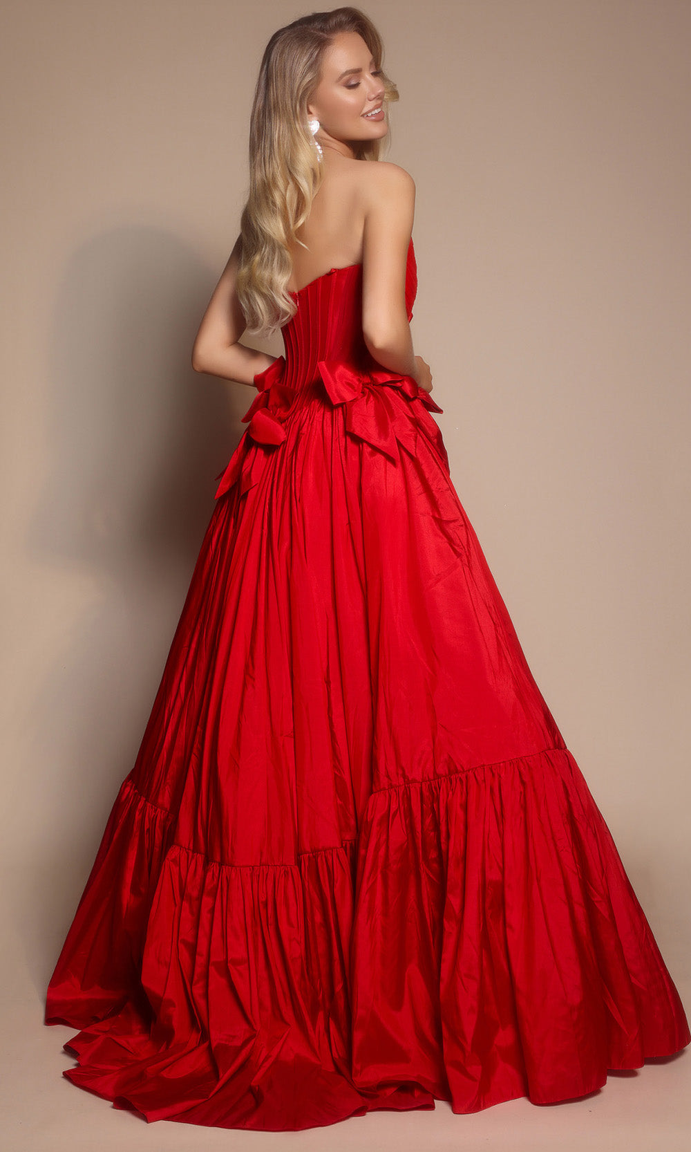 Portia and Scarlett PS26148 - Bow Accent Strapless Tiered Gown Ball Gowns