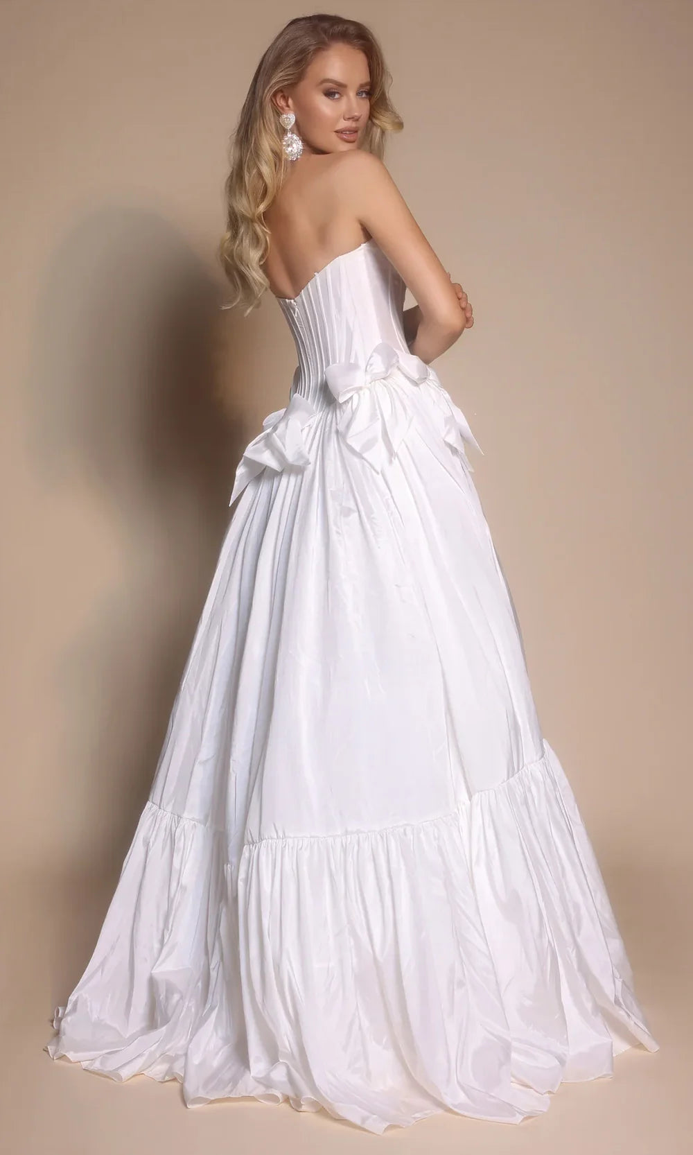 Portia and Scarlett PS26148 - Bow Accent Strapless Tiered Gown Ball Gowns