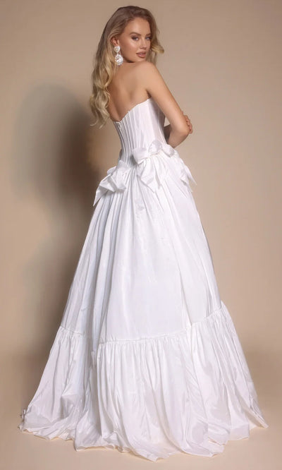 Portia and Scarlett PS26148 - Bow Accent Strapless Tiered Gown Ball Gowns