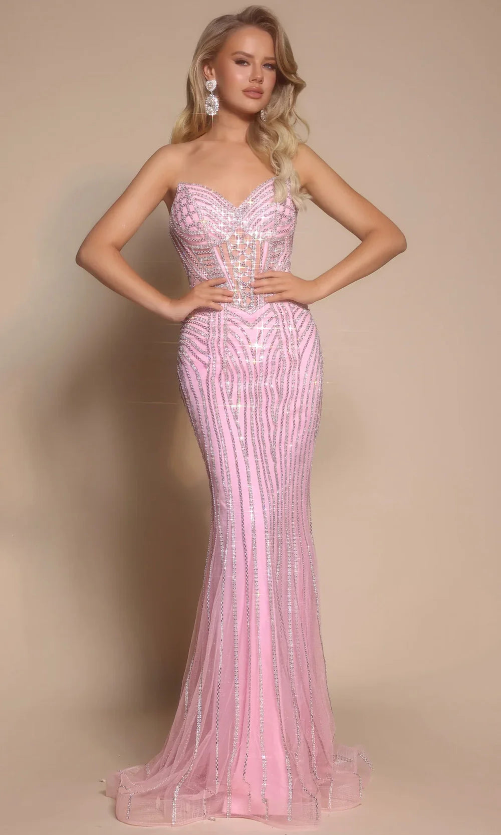 Portia and Scarlett PS26156 - Sparkle Sweetheart Gown With Basque Waist Prom Dresses